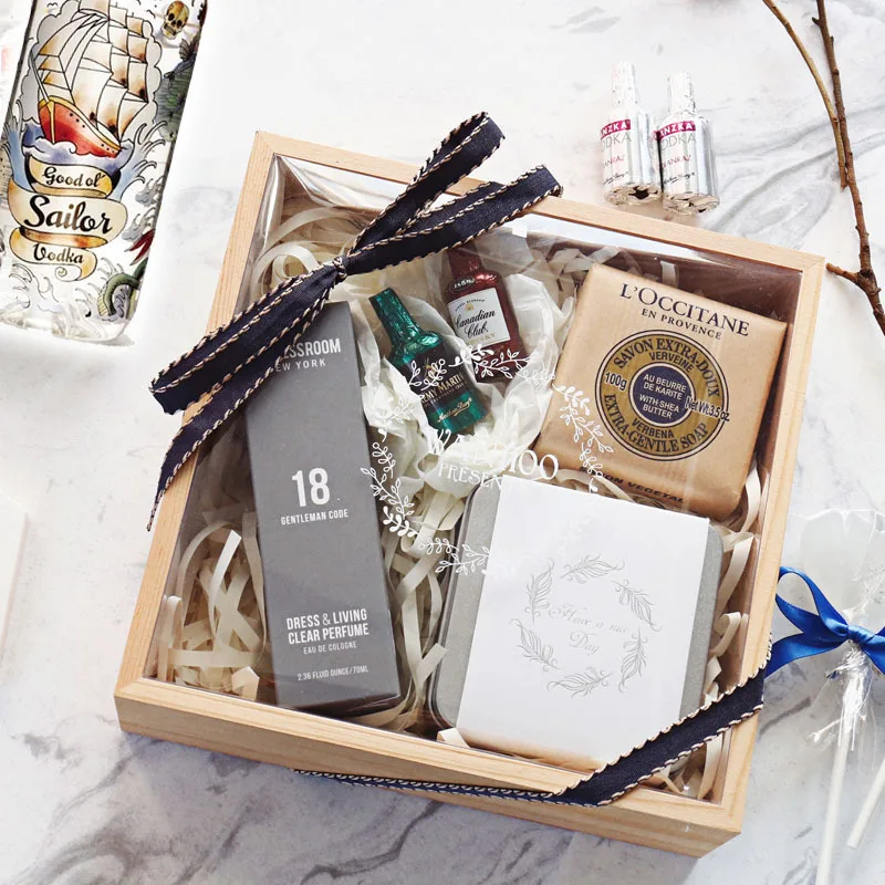 Деревянная коробка ручной работы подарочная упаковка Рождественский винтажный