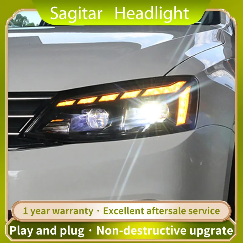 

Новый дизайн, передсветильник фара 2012-2019, светодиодсветильник фара для Volkswagen, для Jetta MK6 / Sagitar светодиодный светодиодная фара