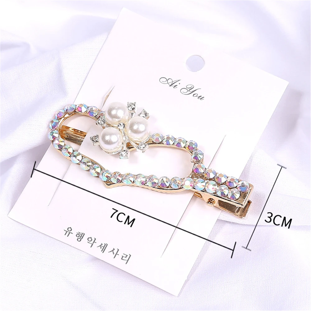 Новинка Элегантные женские зажим для волос с жемчугом Стразы Лук Корона челка
