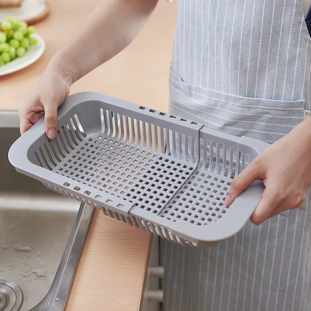 Выдвижная сливная корзина для кухонной раковины пластиковая подставка посуды