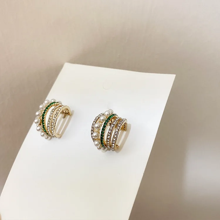 2020 корейские оливковых листьев жемчужные серьги кольца для женщин и девочек с