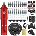 Набор для тату-машинки, вращающаяся машинка для перманентного макияжа с картриджами и иглами, принадлежности для татуировок