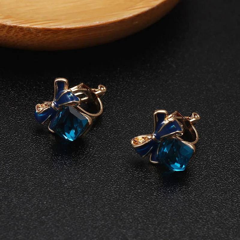 Crystal Clip On Earrings Women Trendy Without Piercing Stud No Hole Earring Rhinestone Ear Clips Jewelry | Украшения и аксессуары