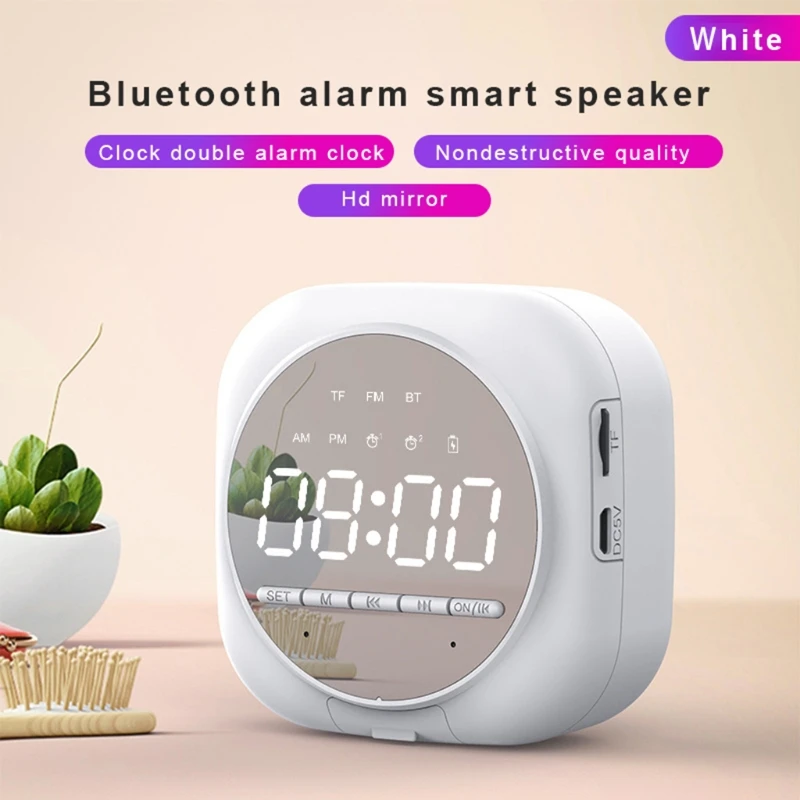 Новинка 2020 умный Bluetooth-динамик зеркальный двойной будильник радио светодиодный