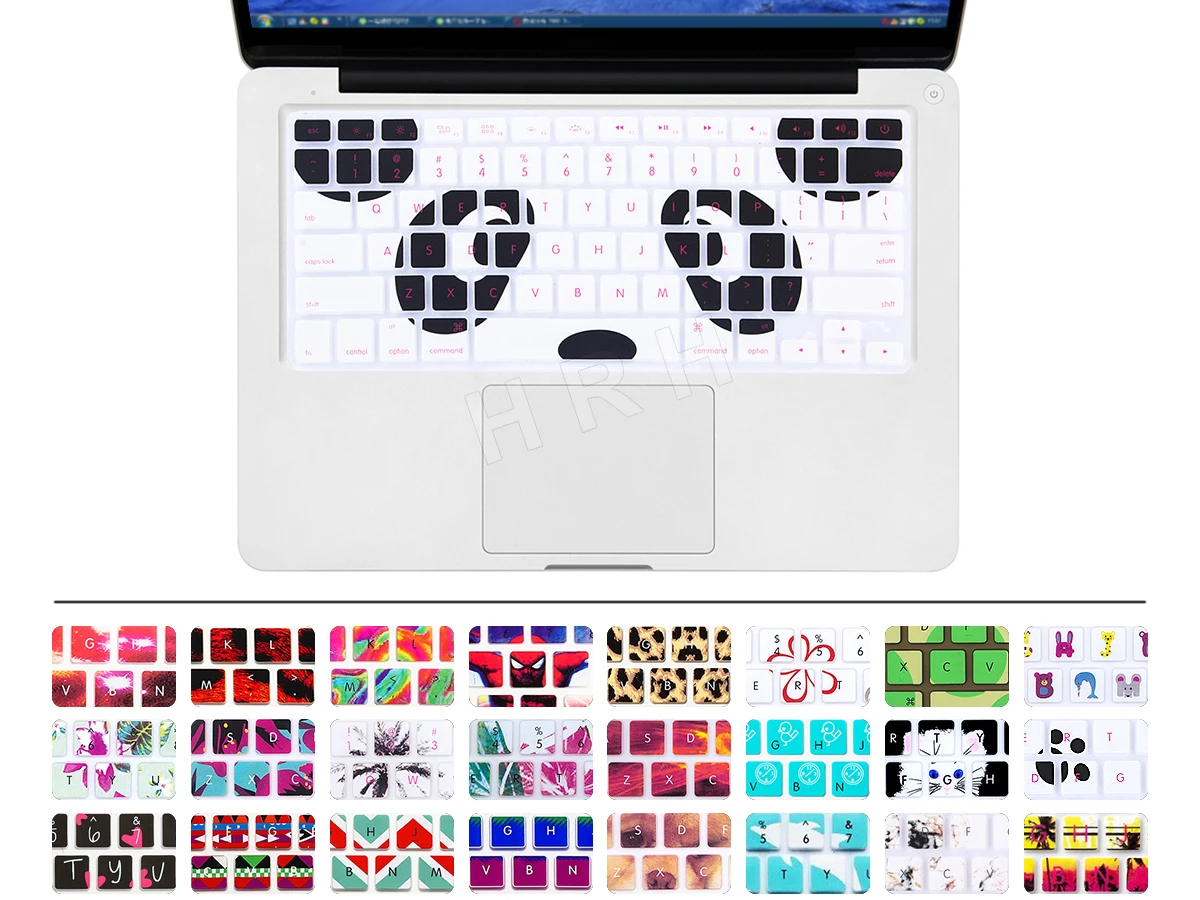 Наклейка HRH с радужной силиконовой клавиатурой США Защитная панель для старого