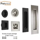 Скрытые дверные ручки Probrico, встраиваемая Встраиваемая крышка, напольная ручка шкафа, ручки из черной нержавеющей стали для мебели