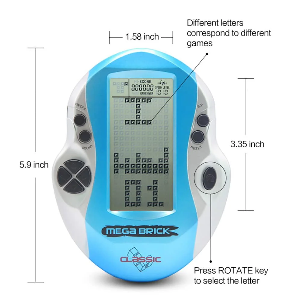 Ручной ретро блочный кирпичный игровая консоль 3 дюймовые классические чайные