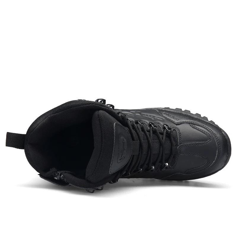 CAMEL JINGE Leather Winter Platform Men Hiking Shoes Hunting Boots Sports Outdoor Walking Waterproof Men Tactical Military Boots