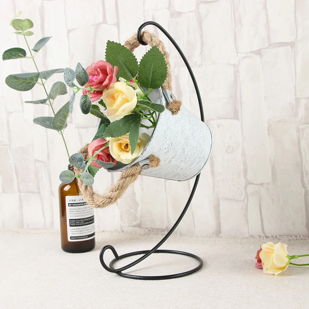 Новый стиль ретро железная линия цветы ваза железный стеллаж украшение Железный