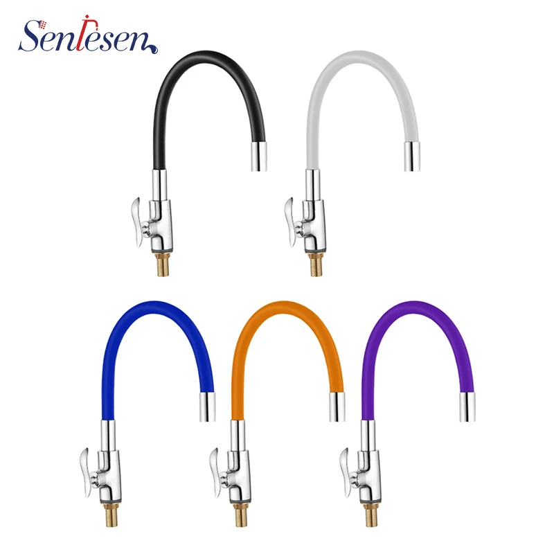 Senlesen Single Cold& Mixer Water Kitchen Faucet Silica Gel Nose Any Direction Rotating Torneira Cozinha Single Handle Tap