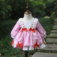 2pcs toddler spanish long sleeves dresses for baby girl turkey lolita princess ball gown children birthday party dress hat