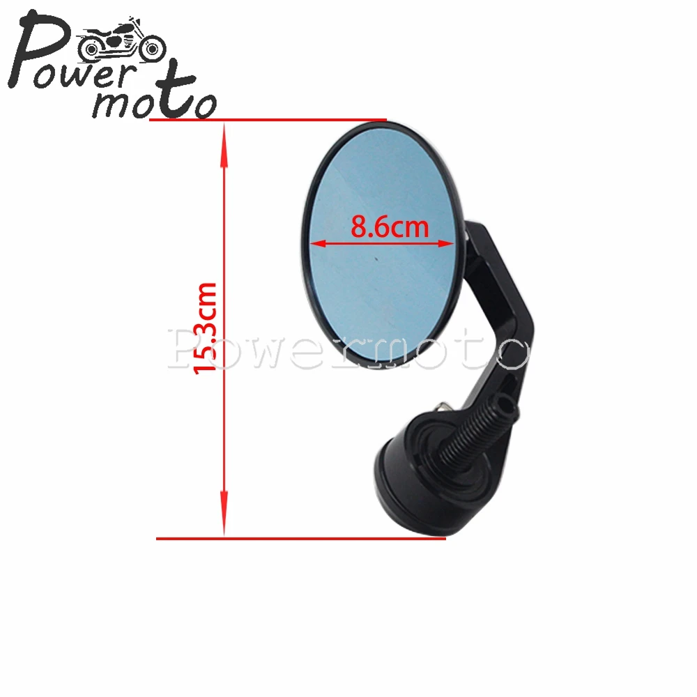 12 мм болтовое боковое зеркало для мотоцикла CNC круглые черные Задние Зеркала на