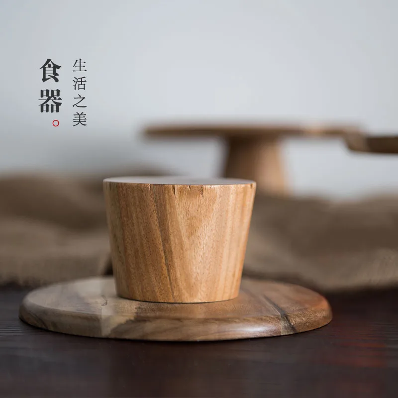 

High Stand Wooden Cake Plate Creative Food Serving Trays Multi-Use Eco Naural Wood Dessert Fruit Snack Tray Home Decor