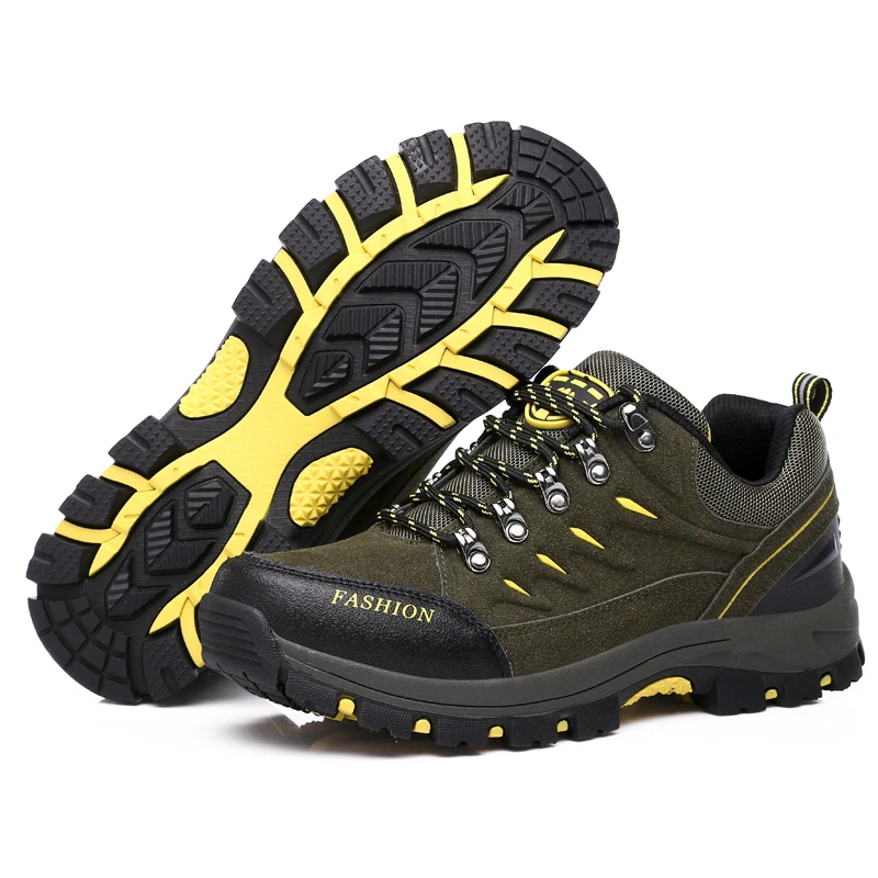

Autumn and winter new couple hiking shoes, non-slip wear-resistant outdoor sports shoes, snow boots, leather high-top shoes.