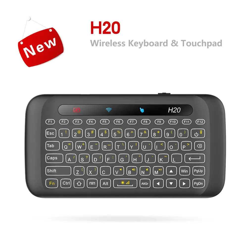 

H20 Touch Double-Sided Mini Wireless Keyboard Full Screen Touchpad 3 Staged Adjustable Backlight Auto-Rotation Free shipping