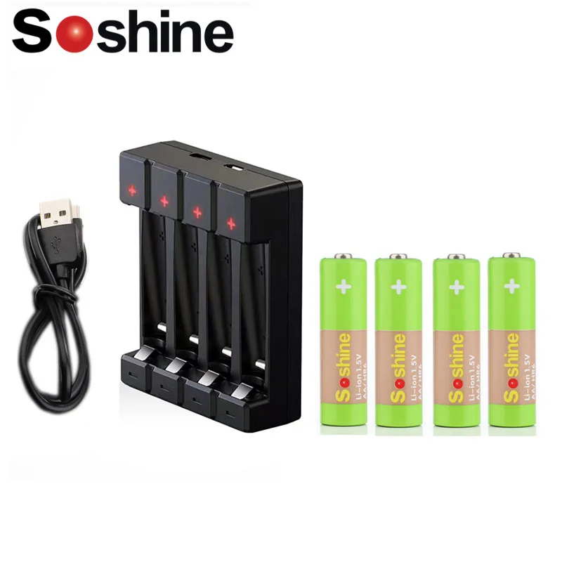 Перезаряжаемый литий ионный аккумулятор Soshine AAA/HR03 1 5 в 600 мВт ч|Перезаряжаемые