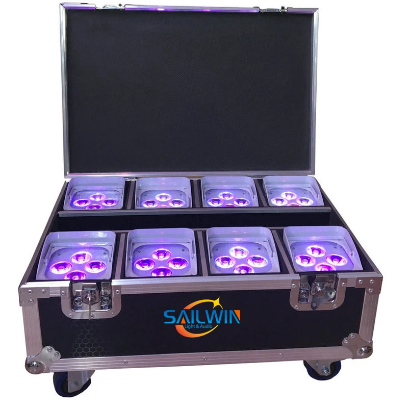 8X LOT Smart Mobile APP работает от аккумулятора WIFI LED UP светильник 4X18W 6in1 RGBAW UV Stage Par