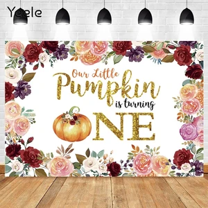 Yeele  Flower Pumpkin Newborn Baby Princess 1st Birthday Party Photography Backdrops Vinyl Photo Background Photophone Photocall