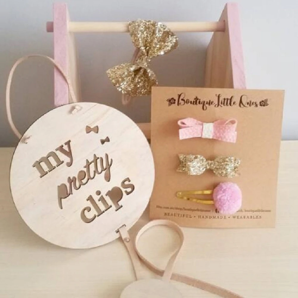 Nordic Style Wooden Wood Mini Hair Clips Accessories Photos Storage Pendant Round Baby Hairpin Cable | Дом и сад