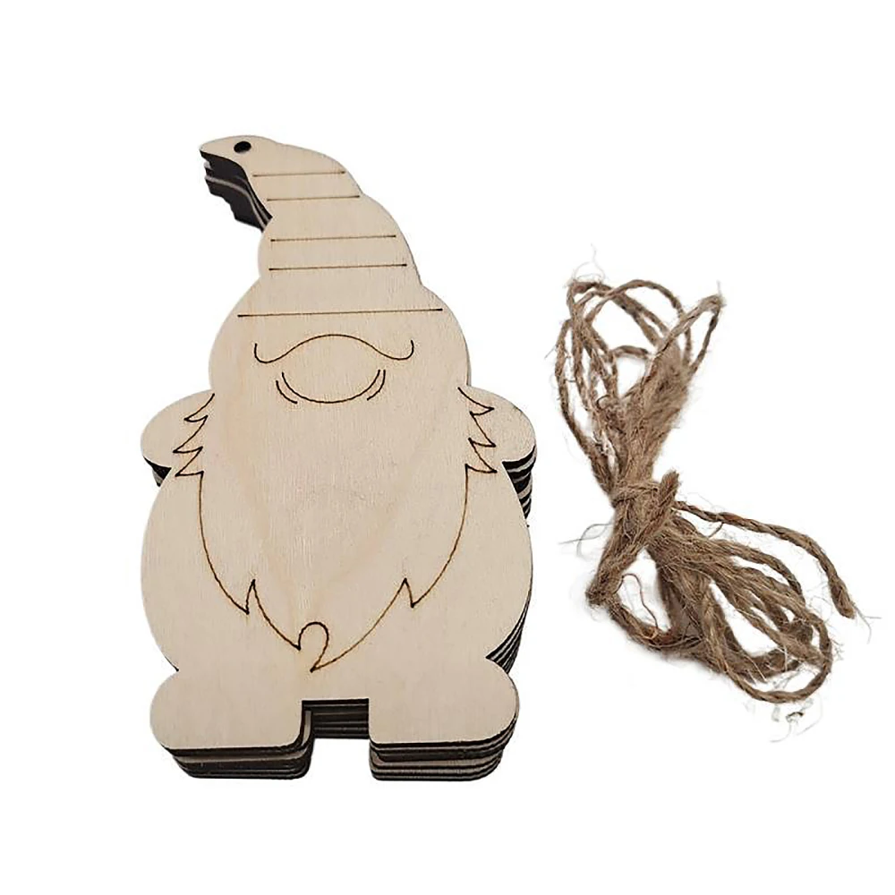 

Christmas Tree Pendant Wooden Dwarf DIY Craft Making Painting 10PCS Pendants