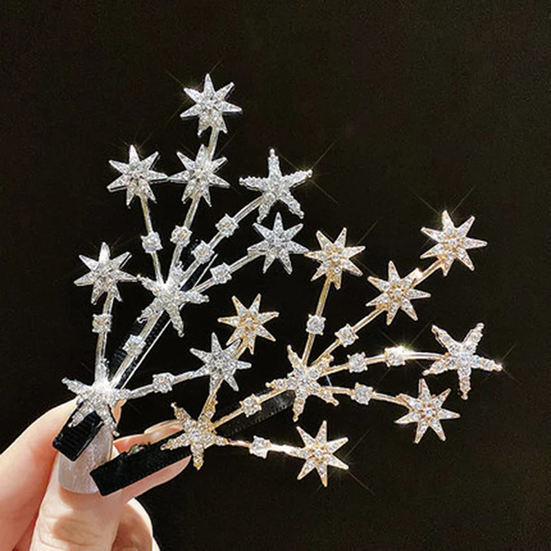 

Fairy Hair Clips Gypsophila Bridal Hair Jewelry Rhinestone Hairpin Girl Women Women's Fashion Headdress Star Hairpin