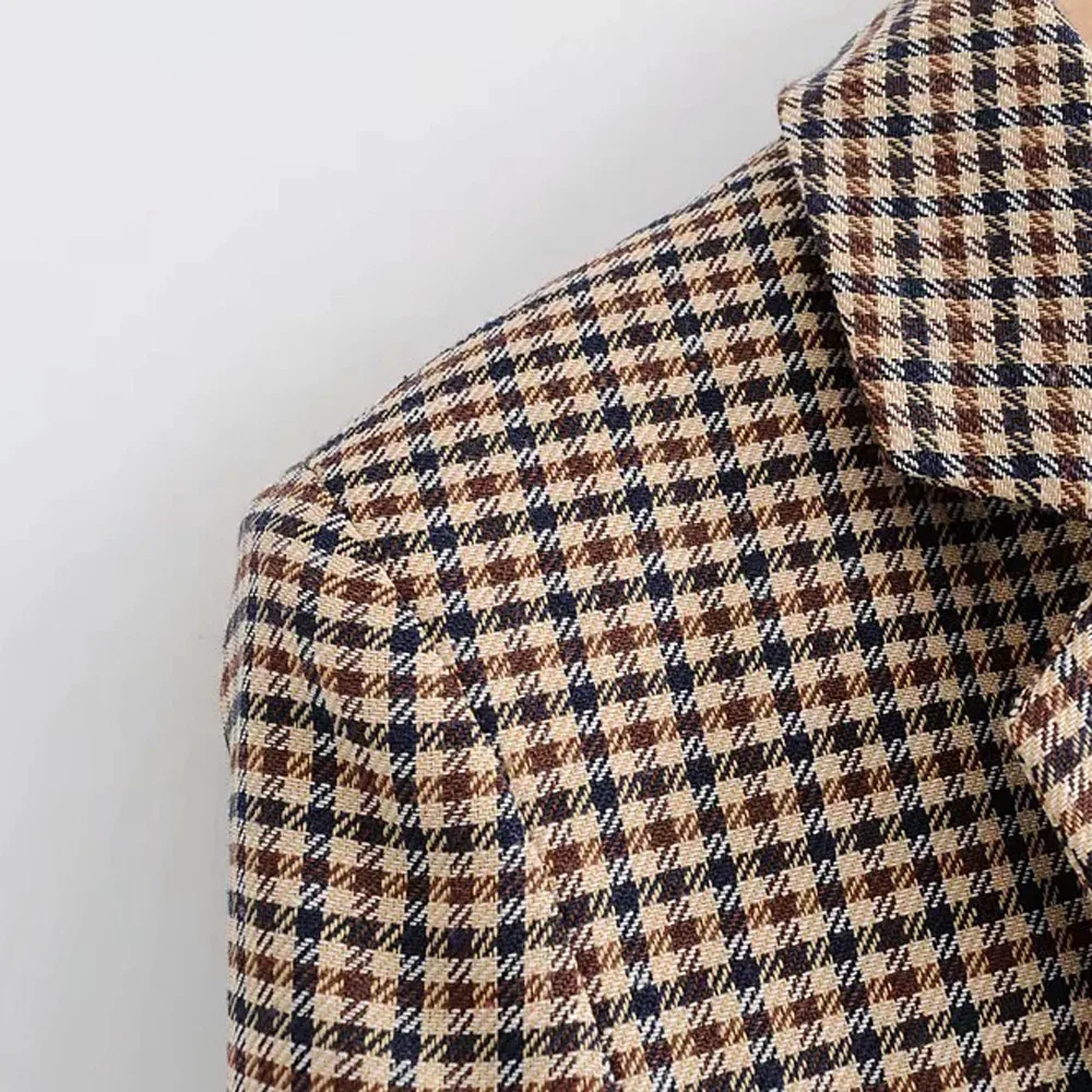 Зимнее бархатное пальто женские теплые клетчатые шерстяные флисовое офисное