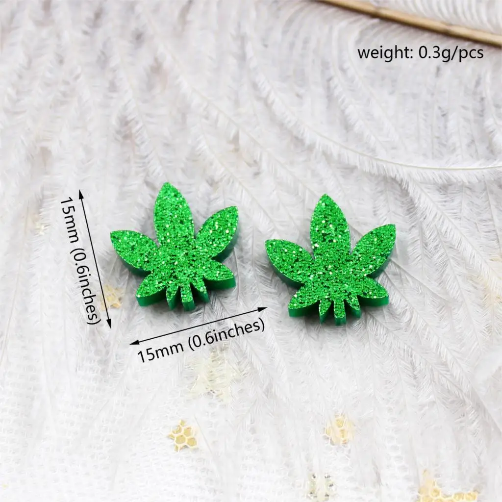 

(10pcs /lot) AC1864 Acrylic Maple Leaves For Earrings Laser Cut Glitter Jewelry Accessories