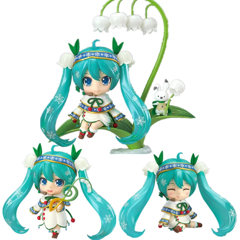 

Anime Q Version Hatsune Miku Lotus Leaf Doll Toy Girl PVC Kawaii Cosplay Doll Model Toy Girl Holiday Birthday Gift