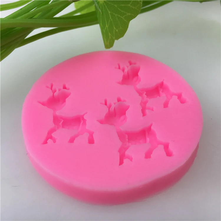 Кухня поставки силиконовые формы для торта с Рождественские 3D олень конфеты