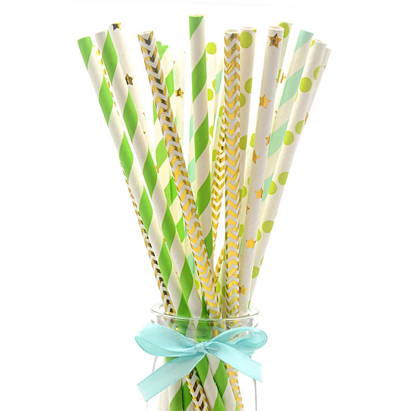 25 шт./лот цветная бумага для питья соломинки свадебного декора день юбилея