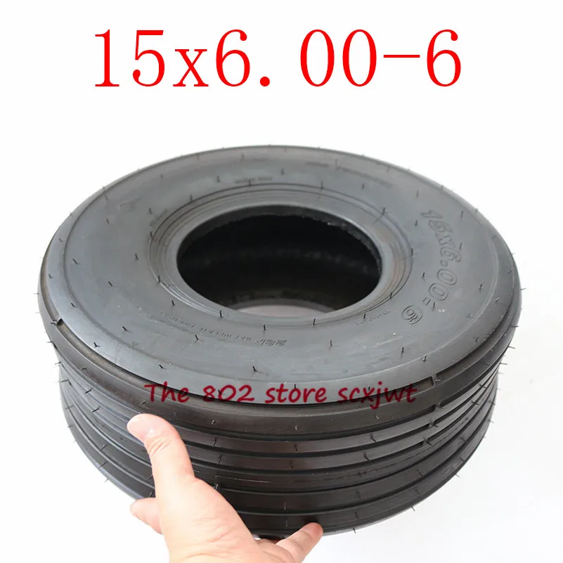 Размер 15x6.00-6 прямые ребристые колеса для газона и сада 15X6-6 дюймов 168CC картинг