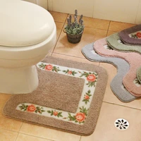 pastoral u shaped toilet rugs non slip wc mat warm feet toilet mat water absorbent bath mat home decor pedestal toilet rug