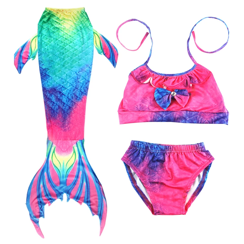 Mermaid costumes Kids Girls Mermaid Tails with Fin Swimsuit Bikini Bathing children mermaid tails Suit Dress Girls With Flipper