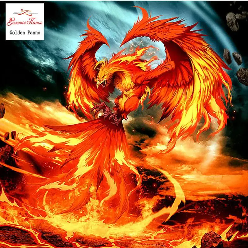 

5d diy diamante pintura diamante praa cheia \"fogo Phoenix\" 3D Bordado Ponto Cruz Strass Mosaico Pintura Home Decor