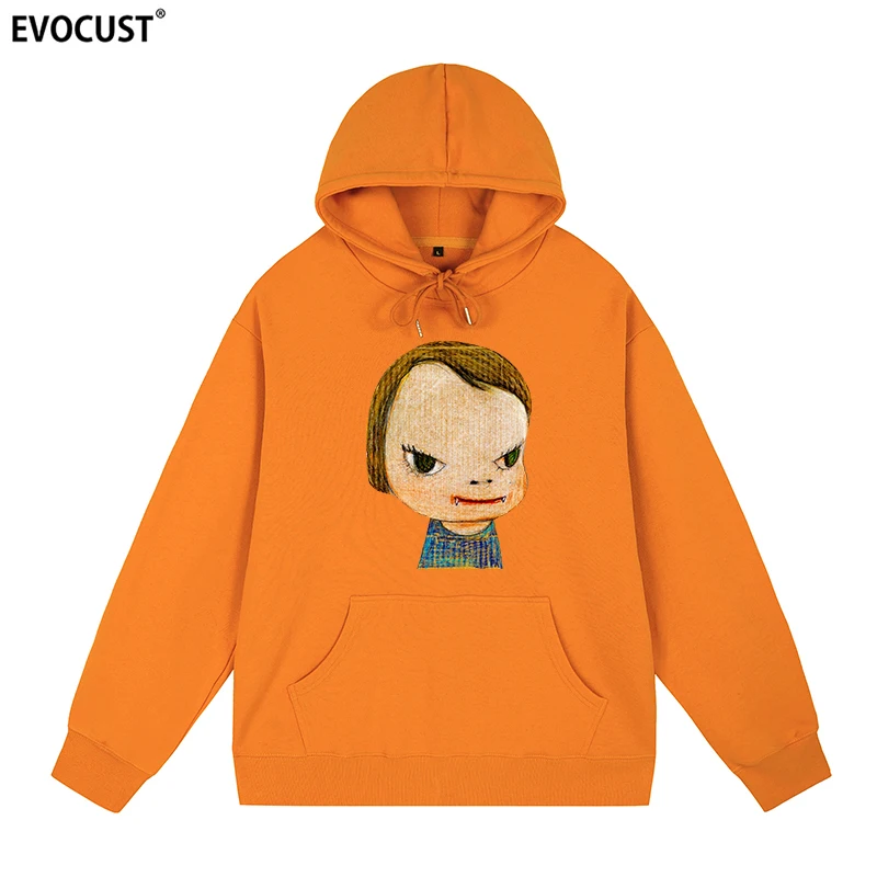 

Yoshitomo Nara простая эластичная однотонная одежда, повседневные толстовки, свитшоты для мужчин и женщин, унисекс, хлопок