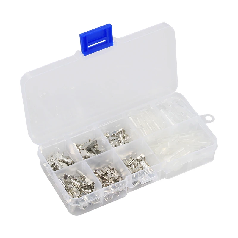 120/180/270Pcs Insulated Electrical Wire Crimp Terminals Set 2.8/4.8/6.3mm Spade Connectors Assortment Kit with Box | Обустройство