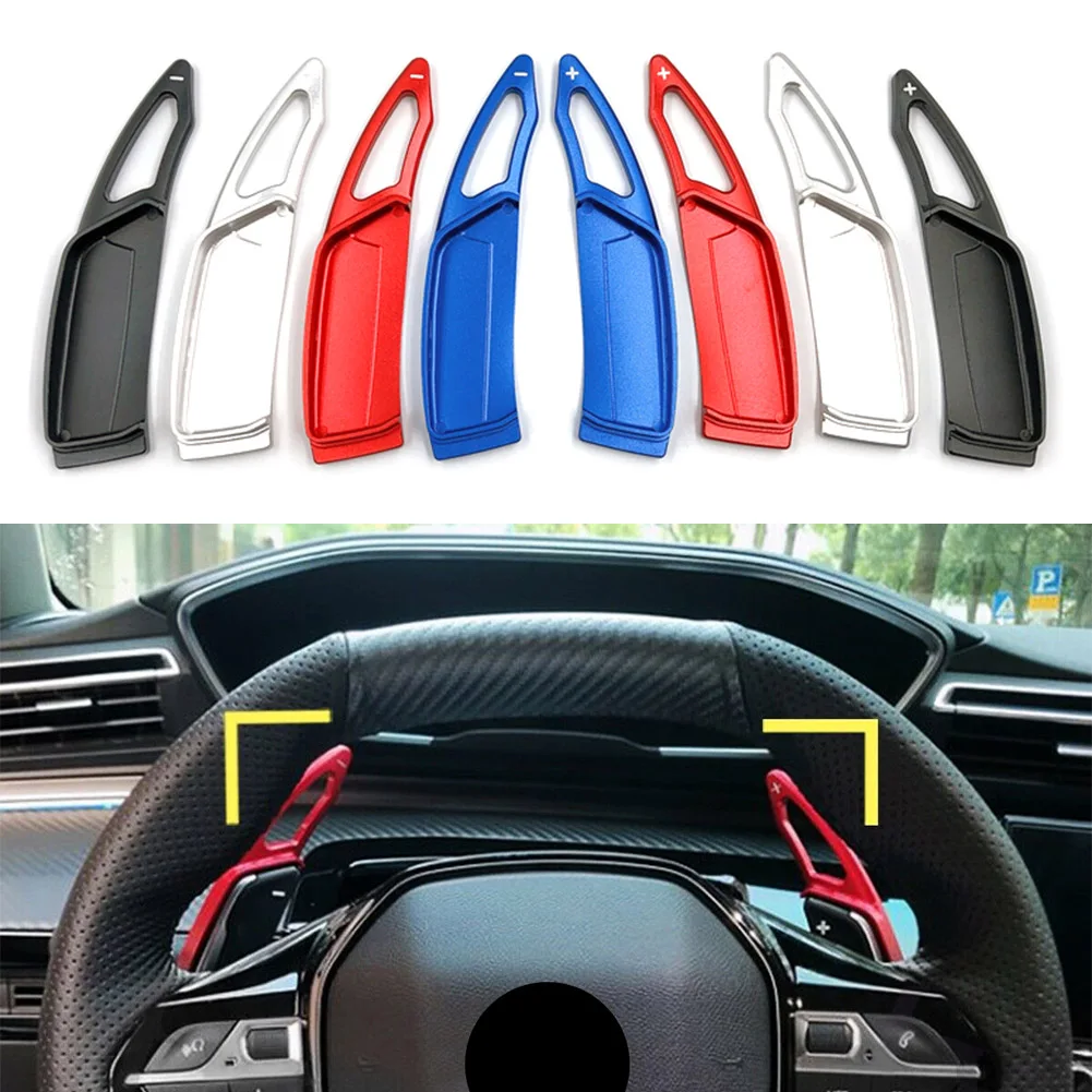

Aluminum Car Steering Wheel Shift Paddle Shifter Extension Left Right 1Pair For Peugeot 3008 5008 GT 508L 4008 2017 2018 2019