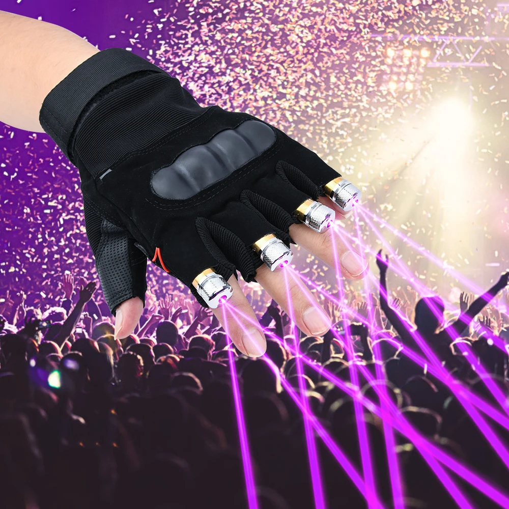 

Green Red Purple Laser Gloves Dancing Stage gloves laser Palm Light For DJ Club/Party/Bars Stage finger Light Personal props