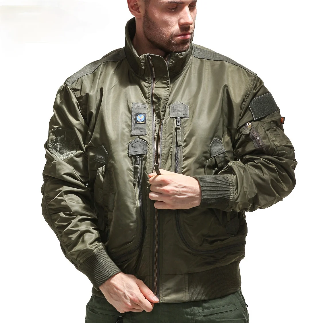 

Куртка мужская бейсбольная короткая с воротником-стойкой, военный фанат, пилот ВВС, весна-осень