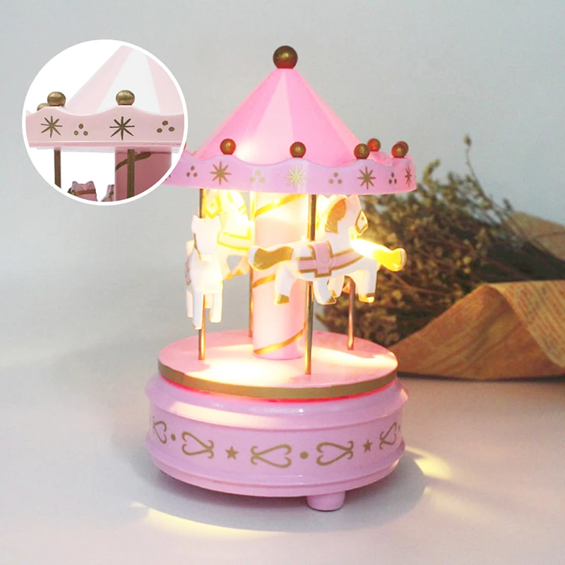 Merry-Go-Round Flashing Box Toy Child Baby Game Home Decor Carousel horse Music Box Christmas Wedding Birthday Gift Carousel