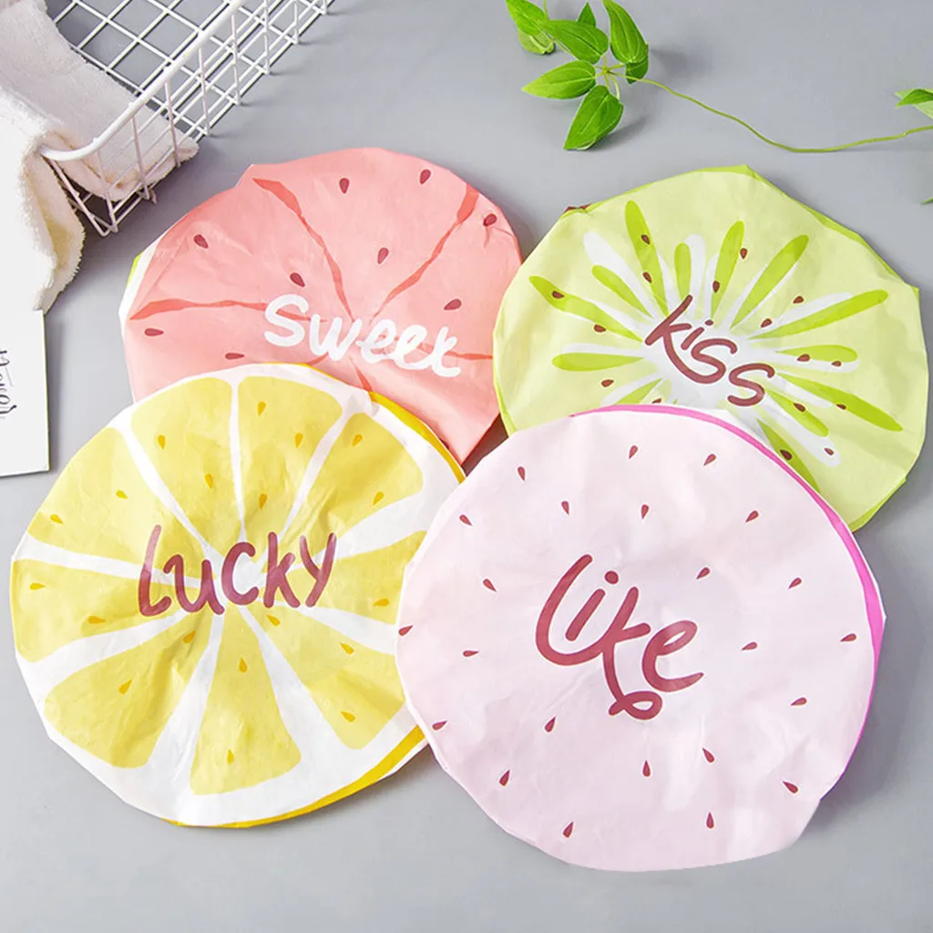 

Cute Cartoon Fruit Pattern Waterproof Shower Cap Adult Shower Cap Bathing Cap