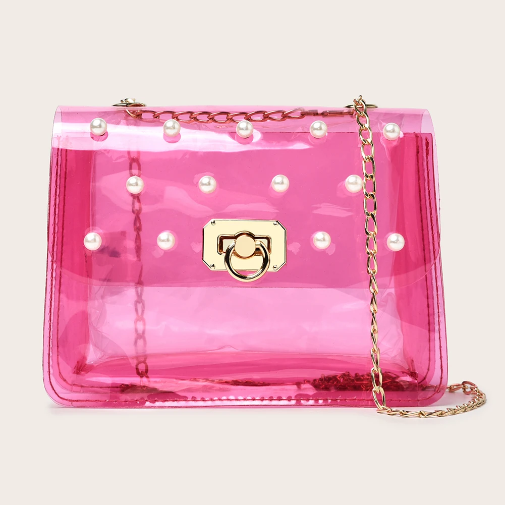 

Retro Women Chain Transparent Purses Handbag Shoulder Messenger Crossbody Bag Casual Retro Mini Shoulder Bag