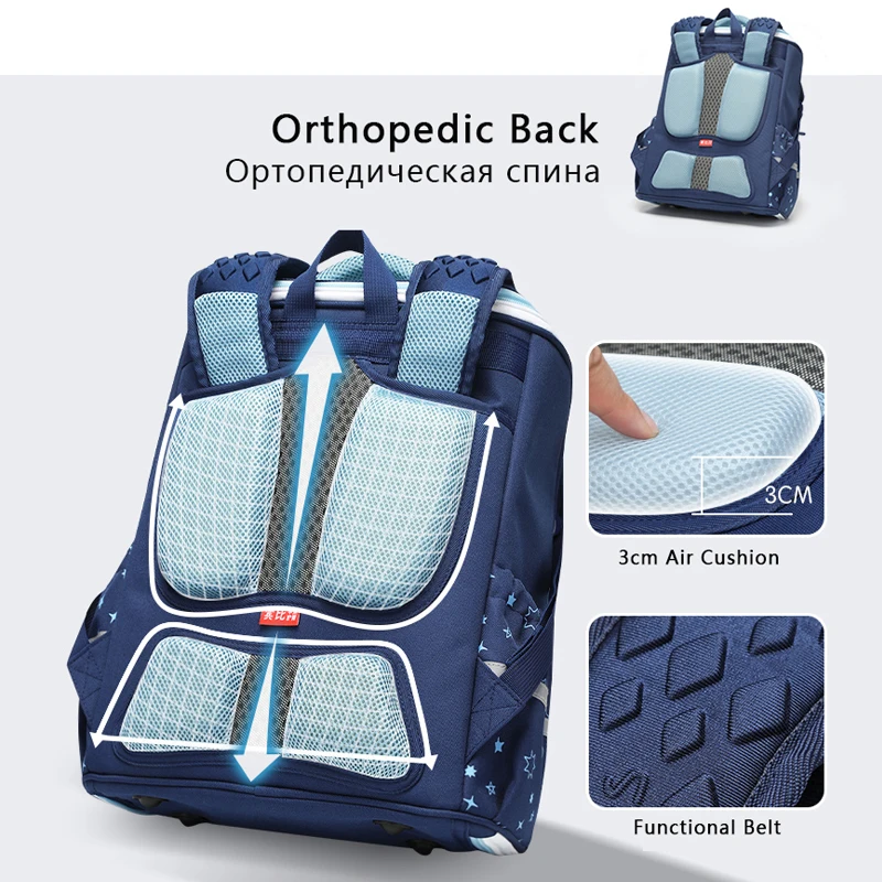 SUN EIGHT PU Leather School Bags Anti-gravity Straps Backpack For Kid Orthopedic Schoolbag Mochila Infantil