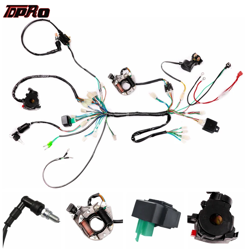 Магнитный Статор для мотоцикла TDPRO полный комплект электропроводки катушка с