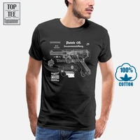 new fashion cool casual t shirts ww2 german pistole parabellum p08 luger vintage drawings printed t shirts t shirts