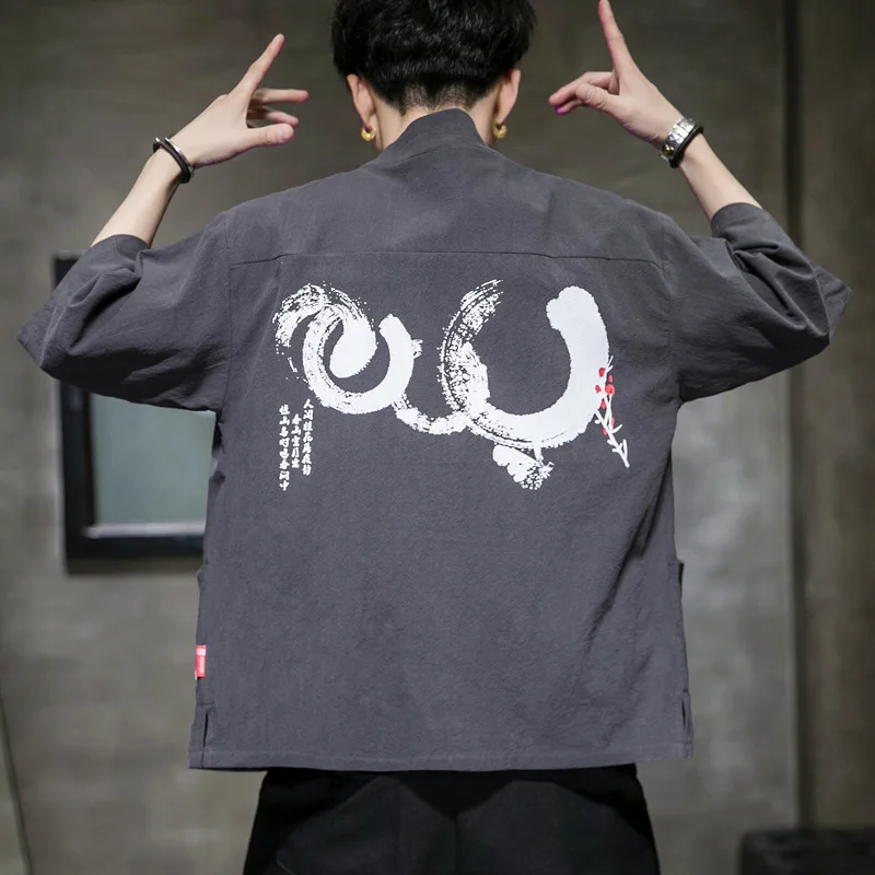 

Yukata Men Kimono Cardigan Men Japanese Kimonos Top Coat Kimono Cosplay Costume Print Asian Clothes Summer Beach Casual Shirts