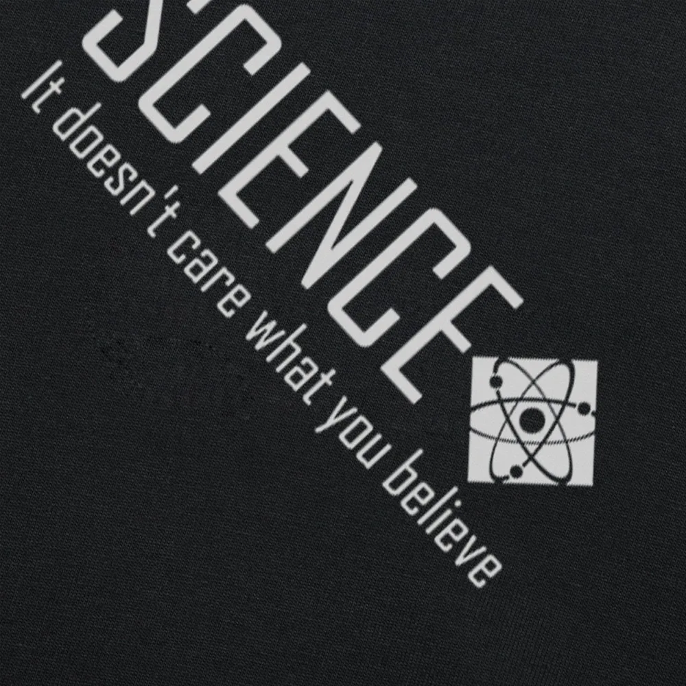 Science It Doesn't Care What You Believe Joke Graphic Fashion New Cotton Short Sleeve T Shirts O-Neck Harajuku T-shirt | Мужская