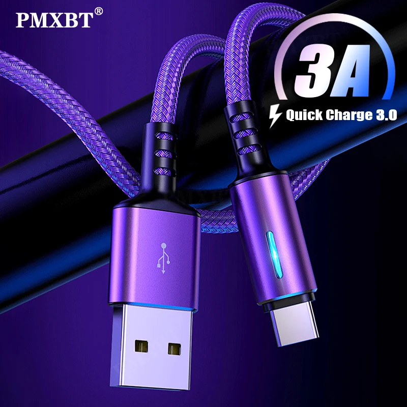 3A USB Type C кабель для быстрой зарядки Samsung Galaxy S20 S10 S9 Xiaomi mi 9 8 Huawei Honor мобильный