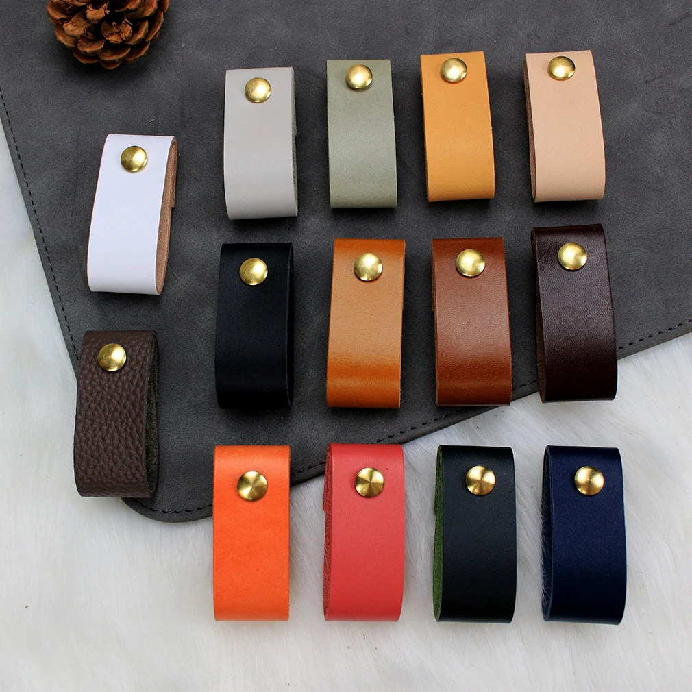 13 цветов/латунная ручка для мебели из натуральной кожи и ручки дверей шкаф