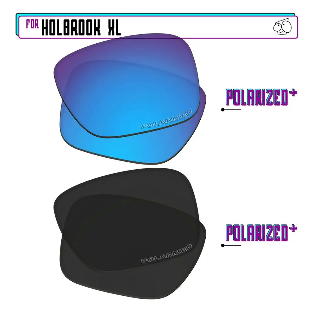 EZReplace Polarized Replacement Lenses for - Oakley Holbrook XL Sunglasses - BlackPPlus-BluePPlus